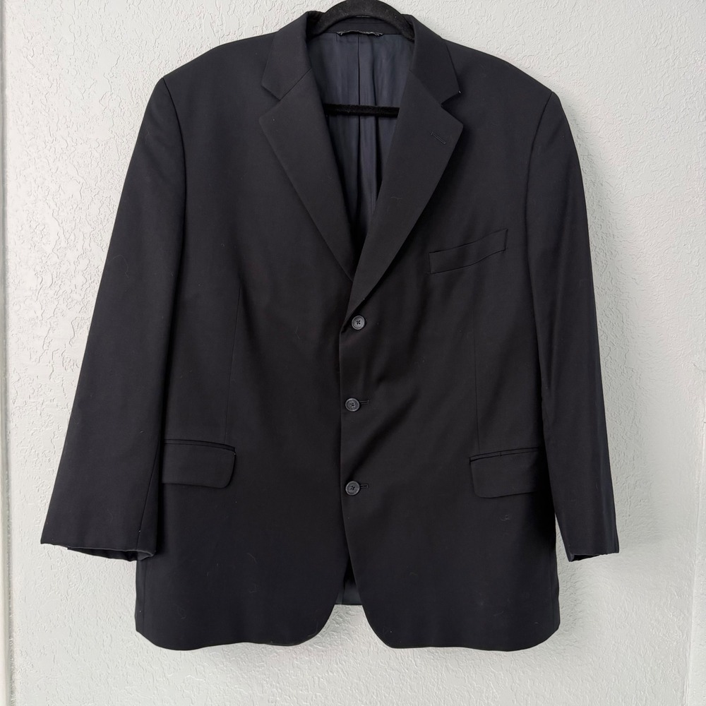Jack Victor Saks Fifth Avenue Mens Black 3 Button‎ Blazer Sport Coat